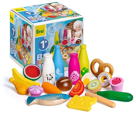Erzi 28026 Sortierung Big Box Junior aus Holz, Kaufladenspielzeug | für Kinder, Kaufmannsladen, Rollenspiele, Kreative Spielwelten gestalten