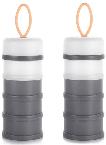 4 lager mjölkpulverdispensering, portionslåda, mjölkpulverlåda, mjölkpulverlåda (2 stycken, BPA-fri) (E)