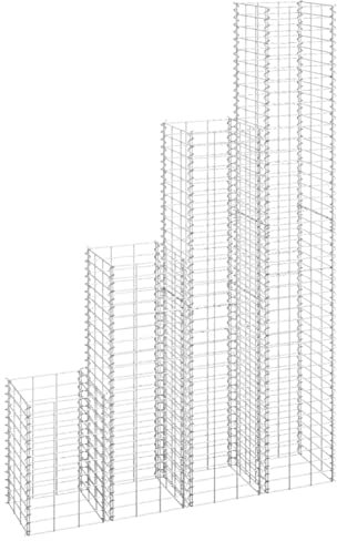 ARKEM Gabbione per Pietra in Metallo Acciaio Zincato con Copertura da Giardino Esterno,Gabbione Metallico Decorativo con Copertura da Giardino per Esterno,Fioriere Rialzate Gabbione 4 pz 30x30x50/100/