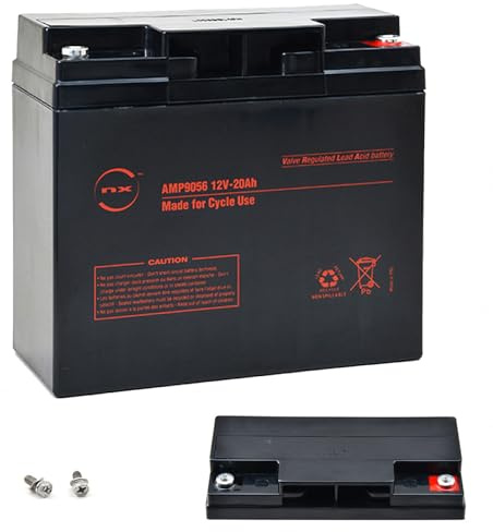 12V Rechargeable Lead Acid Battery 20Ah | 12 Volt Deep Cycle Battery for Scooters, Quad Bikes, Electric Vehicles, Wheelchairs, Golf Carts & Emergency Backup Power