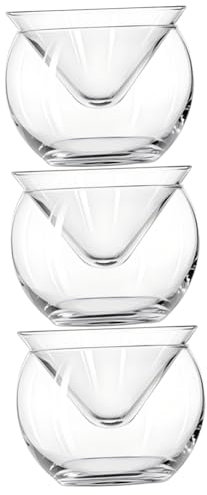 ABOOFAN Juego De 3 Elegantes Ensaladeras De Cristal para El Hogar con Contenedor De Hielo para Postres Cócteles Y Ensaladas.
