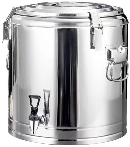 Dispensador de bebidas aislado de acero inoxidable, mantiene las bebidas calientes o frías, termo comercial para café, té, agua, ideal para catering o eventos