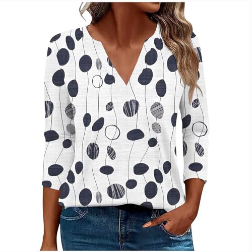 Chic Et Élégant Chemisier Manche Longue Imprimé Fleurs,Chemisiers Et Blouses Grande Taille Tunique Tops De Style Boheme,Tee Shirts Automne Col en V Boutonnée Et Plissées pour Femme Pas Cher