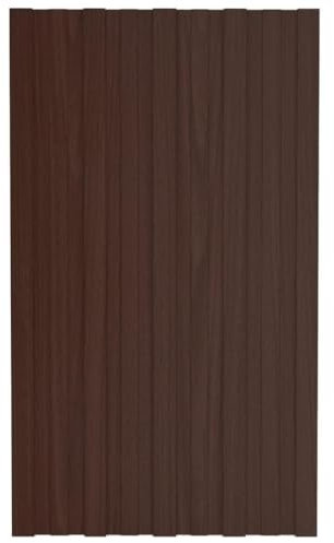 ShGaxin Dachpaneele 36 STK Trapezblech Dachplatten, Wellblechplatten Für Dach, Dachblech, Dachschindeln Für Gartenhaus, Verzinkter Stahl Braun 80x45 cm