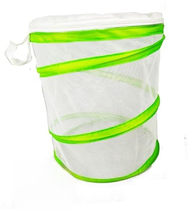 CORHAD PVC Foldable Mesh Cage Terrarium for Insects White Pop-up Habitat Convenient Carry Handle for Observing Butterflies and Insects Outdoors Breathable Design for Safety
