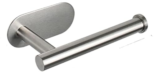 Biglumin Klopapierhalter - Toilettenpapierhalter Ohne Bohren, Edelstahl Bohrpapierhalte, Selbstklebend Klopapierhalter, WC Papier Halterung, Rollenhalter Toilette Badaccessoires. (Silber)