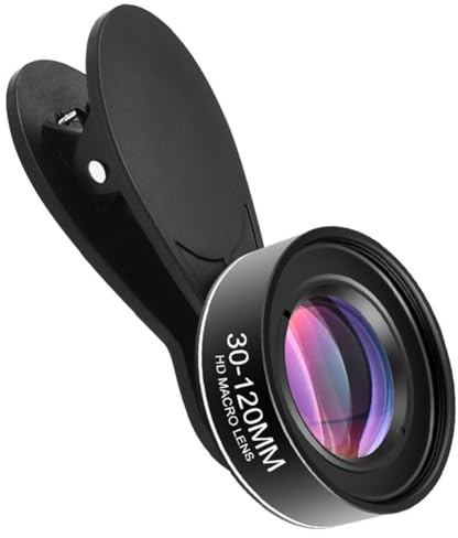 XUJIAN Objectif D'Appareil Photo de Téléphone 30-120 mm Objectif Macro Longue Distance 4K HD Accessoires pour Téléphones Portables Photographie Détaillée Objectif Macro