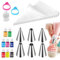 Patisserie Accessoire Kit,6 Douille Patisserie + Poche a Douille Patisserie 20 Pcs+Colorant Alimentare Liquide 8 Couleurs,avec adaptateur,Pour Décoration De Cupcakes Gâteaux Glaçage Biscuits