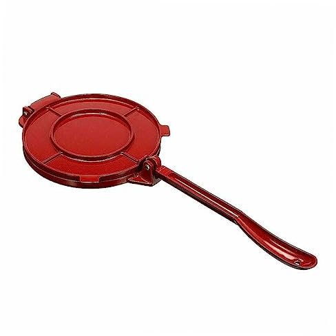 CIYODO Presse à Tortillas Inoxydable Rouge Presse Pâte Manuelle Antiadhésive Pour Galette Pressage Viande Et Desserts Accessoire Cuisine Polyvalent