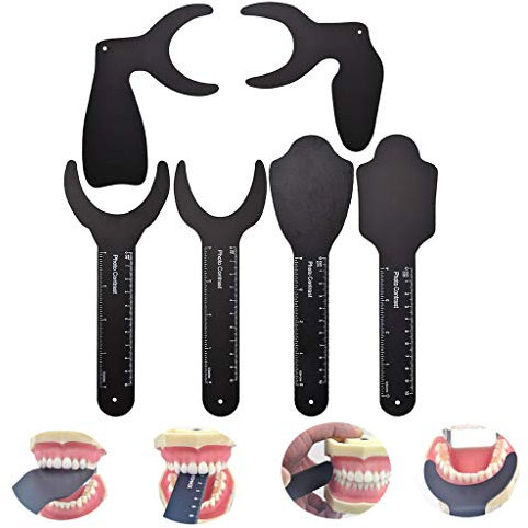 Dental Photo Contrast Black Background Board - Autoklavierbarer kieferorthopädischer intraoraler Fotospiegel für orale Fotografie (6 Stück)