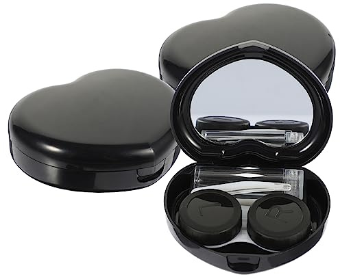 PERSELOSO Porta da Viaggio con Specchio, Custodia Invisibile a Forma di Cuore, Materiale Pp Leggero, Kit 3 Set e Valigia