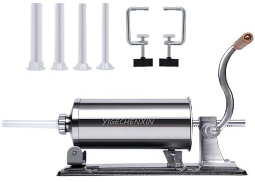 YIGECHENXIN Macchina per Insaccatrici Orizzontali Manuale per Uso Domestico, Dispositivo di Rinforzo, Insaccatrice per Salsicce in Acciaio Inossidabile, Grande capacità, Adatta per Prosciutto
