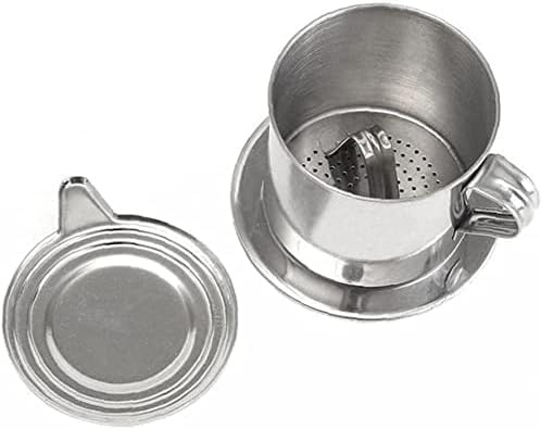 Rzcin 1 Set Vietnamese Coffee Filter Stainless Steel Coffee Pot Drip Infuse Cup Brewing Teapot No Need Paper Drip Coffee Pot Machine Filter Attractive processing