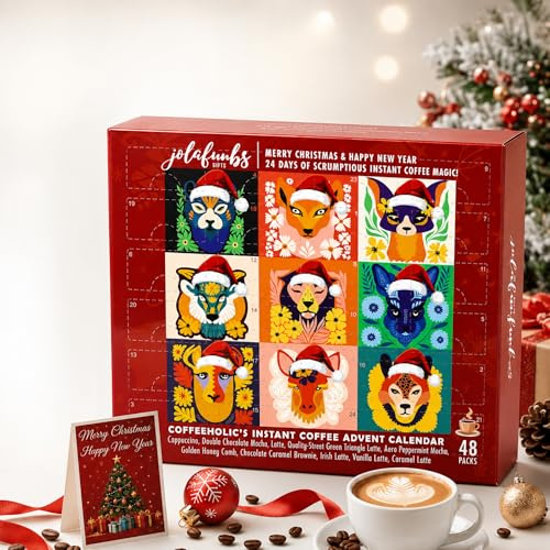 Instant Coffee Advent Calendar 2026 for Adults – 24 Days Flavoured Countdown Gift Set – Secret Santa, Stocking Fillers, Xmas Eve Treats – Christmas, Gifts for Women & Men Coffee Lovers