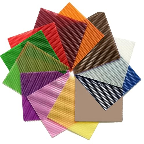 Multicolor Diy Little Ones And Adults For Kit Candle Beeswax Making 12 Pcs, Includes Cotton 12 Wicks, 8 X 8 In/20 X 20 Cm Sheets, Creative Perfect For Crafting