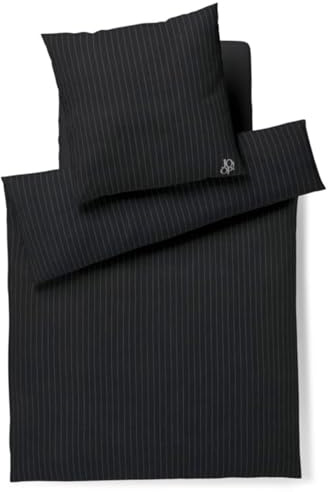 Joop! Biancheria da letto Soft Stripes 45003 09 Stone Flanella Nero Grigio Linee Ago Strisce Invernali 135 cm x 200 cm