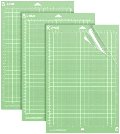 Likcut Set de 3 Tapetes de Corte para S41, Agarre Estándar (Verde), Tamaño A4 (21,5x30,5 cm), Alfombrilla Adhesiva para Vinilo y Cartulina