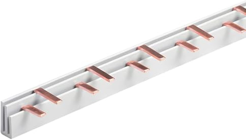 Pettine Alimentazione Per Collegamento Quadro Elettrico, 1P+N-LE 12 PIN 210mm, Barra Collettrice per Interruttori Magnetotermici e Differenziali, BusBar Modulare 63A