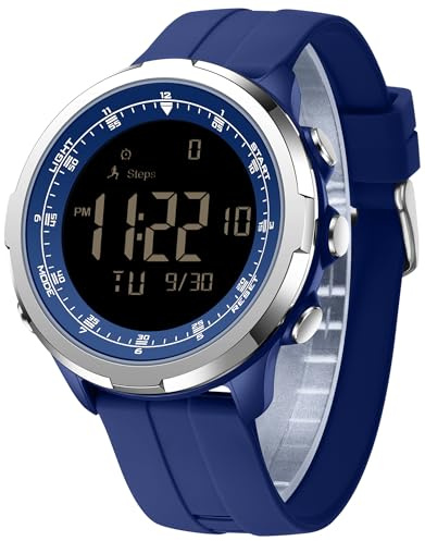 findtime Orologio contapassi impermeabile per uomo e donna, senza Bluetooth, senza app, digitale, sportivo, contacalorie, orologio militare da uomo senza caricabatterie