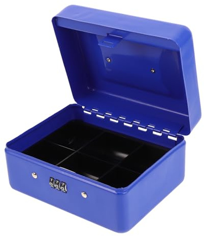 ROMISBABA Cassetta Porta Soldi in Metallo Robusto con Serratura Combinazione Scatola Salvadanaio Portatile con Manico per Contanti e Valori Contenitore Sicuro con Vaso Interno Bloccabile