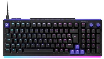 Logitech G G512 X 98 DUAL SWAP, clavier gaming TMR analogique/mécanique | Switchs échangeables, taux d'interrogation 8K, déclenchement rapide, RVB LIGHTSYNC, filaire, PC, Mac, Français AZERTY - Noir