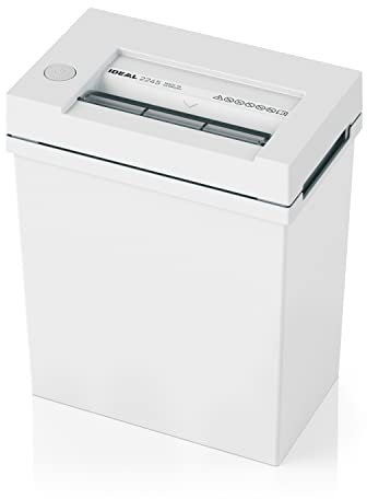 IDEAL 2245 Aktenvernichter, Sicherheitsstufe P-2, Streifenschnitt 4 mm, 11 Blatt Kapazität, 20 L Abfallbehälter, vernichtet auch Büro-/Heftklammern und Kreditkarten