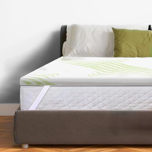 DOLCI SOGNI - Topper Memory Foam 160x190 Alto 5 cm - Correttore Materasso - Topper in Memory per Materasso Matrimoniale 160x190 Sfoderabile in Aloe Vera - Made in Italy