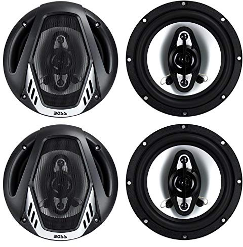 BOSS Audio Systems 6.5 Inch 400 Watt 4 Way 4 Ohm Full Range Car Audio Coaxial Stereo Speakers with Mylar Dome Tweeters, 2 Pairs