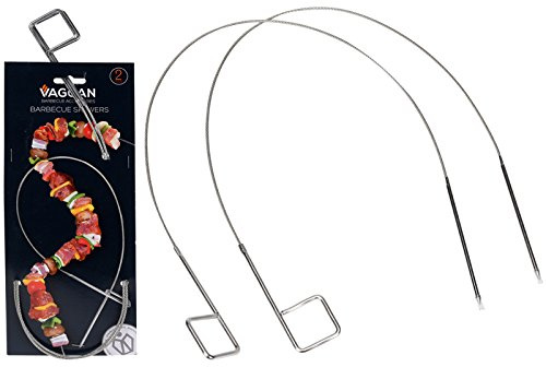 Vaggan 2er Set Grillspieße flexibel BBQ Draht Schaschlik-Spieße Fleischspieße Schampura