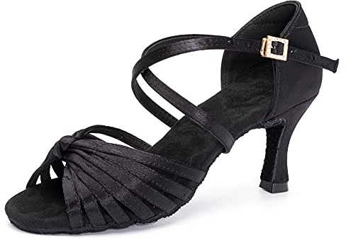 RUYBOZRY Donna Raso Scarpe da Ballo Latino Salsa Standard Ballroom Sala da Ballo Scarpe,1219ZS-Nero-7,EU41