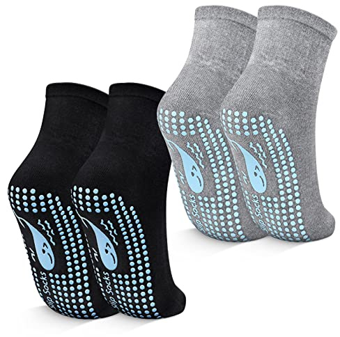 TENQUAN Pilates Socken Damen Herren Rutschfeste Yoga Socken mit Grip Noppen | Antirutsch Socken mit ABS Noppen für Fitness, Barre, Krankenhaus, Zuhause und Trainin