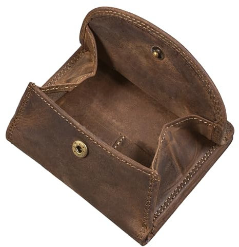 STILORD 'Jólan' Leder Kombibörse Wiener Schachtel und Kartenetui Kleine Geldbörse mit RFID Schutz und großem Kleingeldfach Vintage Echtleder, Farbe:mittel - braun