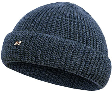 NYTTED® Kurze Fisherman Beanie Herren & Damen I Made in Germany - Seemannsmütze aus 100% feinster Schurwolle I Fischermütze Herren & Damen I Docker Mütze