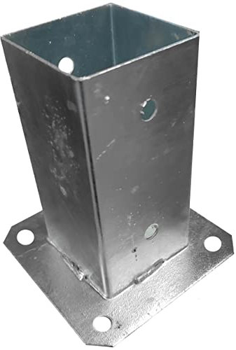 Fence Post Support Bolt Down Square Bracket Posts Heavy Duty Hot-Dip Galvanised Foot Base Post Garden Holder Size: 2.75 x 2.75 (70mm x 70mm)