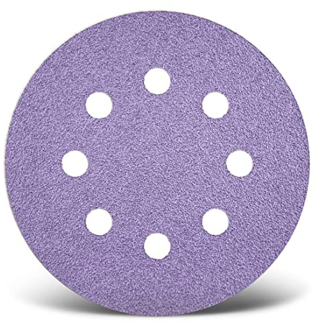 MENZER Purple HD Schleifscheiben 125 mm, 8-Loch (50 Stk.) K100 | f. Exzenterschleifer, Keramik-Mix, Klettbefestigung