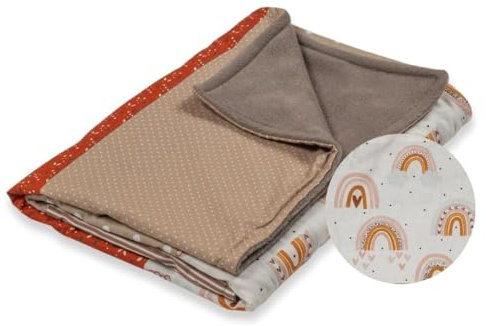 ULLENBOOM Babydecke 70x100 cm - OEKO-TEX Baumwolle mit Fleece | OEKO-TEX zertifiziert, Oberseite: 100% Baumwolle, Unterseite: Fleece, Made in EU, Atmungsaktiv, Schadstoffgeprüft, Waschbar