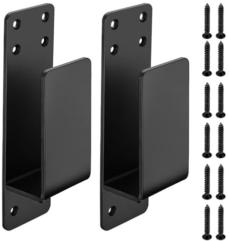 2x4 Door Barricade Brackets, 2 Pcs Drop Bar Security Door Brackets, Metal U Brackets for 2x4 Lumber, Door Bar Holder Bracket, Drop Open Bar Holder for Home, Barn, Shed, Garage, Gate Door Security