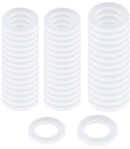 JTUYPT 100 Rondelles pour Gonds de Porte Cache Paumelles Entretoise Plastique 10X16X1mm/10X20X2mm Bague Paumelle Rondelle Nylon Plate Gond pour Portail Exterieur Cache Gond Porte 1mm 50Pcs, 2mm 50Pcs