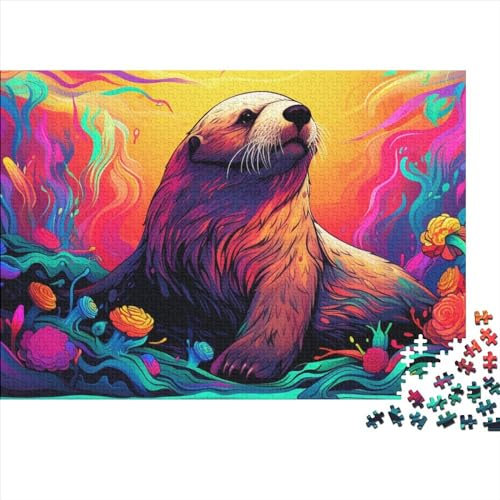 WXMMoney Buntes Siegel, 1000-teiliges Holzpuzzle, Lernpuzzle, Familienspiel, Puzzles für Erwachsene, Weihnachts- und Geburtstagsgeschenke, 1000 Stück (75 x 50 cm)