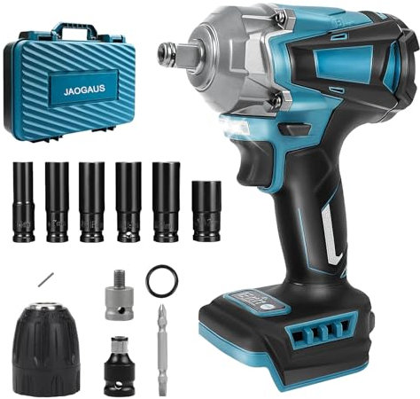 Avvitatore a Impulsi a Batteria compatibile con Makita 18V batteria, 700 Nm 1/2 Chiave a Percussione Senza Spazzole con 6 Bussole, Set di Chiavi a Bussola per cambio pneumatici auto (Senza Batterie)