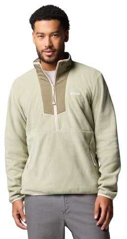 Columbia Sequoia Grove Fleece för män med halvlång dragkedja, Safari/stengrön, M