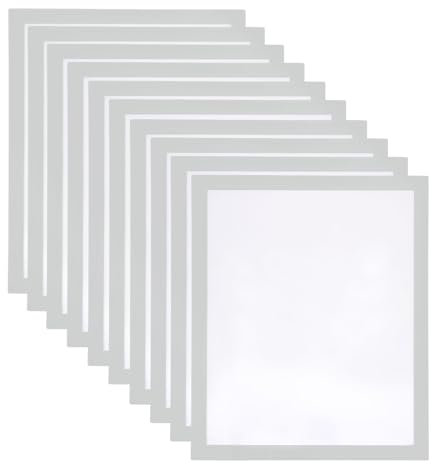 QUARKZMAN 10 Stück A4 Magnetrahmen, Info-Rahmen Selbstklebend Aufklappbarer Magnetrahmen mit Magnetverschluss, Bilderrahmen für Dokumente, Poster, Hinweise,Silber (31.5 x 25cm)