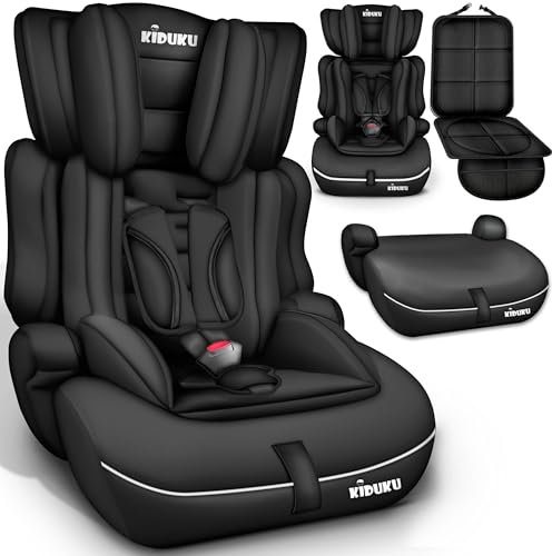 KIDUKU® Kindersitz 9-36 kg (1-12 Jahre) mit Kindersitzunterlage - Autositz ECE R129/03, Gruppe 1/2/3 Autokindersitz Kinderautositz
