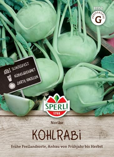 Sperli Kohlrabisamen Noriko 81152, Gemüsesaat | Kohlrabi-Samen für köstlichen Kohlrabi, äußerst zart und mild im Geschmack, Ernte ab Juni bis Oktober