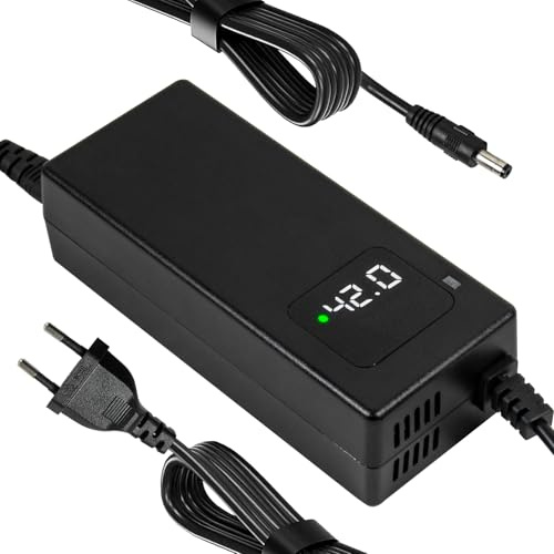 42V 2A Electric Scooter Charger, 36V Electric Bicycle Fast Charging Cable, Lithium Battery Charger, Smart Charger Adapter with Display