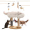 Árbol rascador para Gatos 15 en 1 con Plataforma de Bola giratoria, Plataforma de Felpa de 40 x 30 cm, rascador para Gatos, 2 Bolas de Hierba gatera, 5 Juguetes interactivos para Gatos