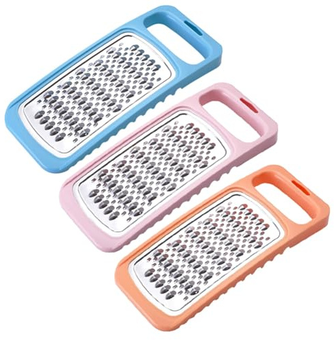 Pqahffowr Grattugia per formaggio, grattugia in acciaio inox, grattugia per patate a doppio lato, affettatrice per carote, grattugia per verdure con manico per formaggio