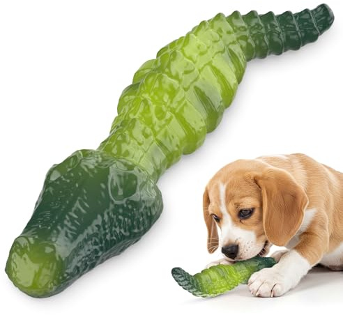 Pewkim Nylon Hundespielzeug für Aggressive Hunde, Krokodil Unzerstörbares Hundespielzeug, Hunde Kauen Spielzeug für Haustierzahnreinigung, Robust Kauspielzeugs Hund für Mittlere bis große Hundes
