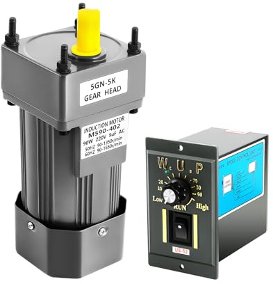 Getriebemotor Mit Drehzahlregler, Elektromotor 90W 5K Untersetzungsgetriebe Aluminiumlegierung Stahl Industrie Werkstatt Maschinen