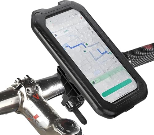 Suuwwn Support Téléphone Moto Etanche, 360° Rotation Porte Telephone Velo Universel Ecran Tactile Support Smartphone Vélo